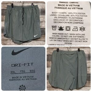 Nike Lined Running Shorts Men’s XXL Gray (Inseam 7) Drawstring Lightweight